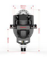 Projecteur laser Bi-LED triple direct haute luminosité 3 pouces, faisceau puissant, motif de faisceau précis, 12-24V, 6000K, projection de phare