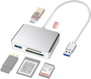 4-in-1 XQD/2*USB2.0/SD2.0/TF2.0 Card Reader USB A USB 3.2(10Gbps) Card Reader Adapter