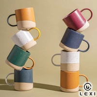 Mug Kopi Keramik Berlapis Dua Warna 350ml dengan Logo Kustom untuk Hadiah Pernikahan