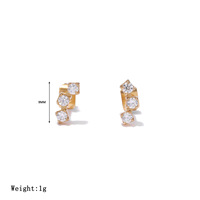 Boucles d'oreilles à double épissage Joyas De Acero Boucles d'oreilles en or 18 ct plaqué acier titane inoxydable Al Por Mayor