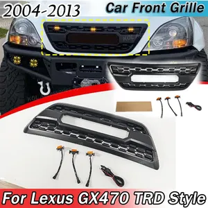 <b>For</b> GX470 2004-2009 2010-2013 TRD Style Car Front <b>Grille</b> With LED Lower <b>Mesh</b> Cover Trim Exterior Accessories - Product Image 1