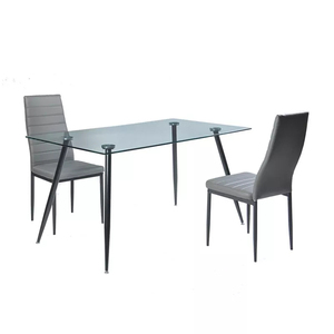 ชุดโต๊ะอาหารทรงสี่เหลี่ยมผืนผ้าโต๊ะกระจกสำหรับรับประทานอาหารชุดโต๊ะกระจก6ตัว - Product Image 2