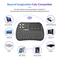 Topleo Mini teclado A6 control de voz remoto Air mouse LED retroiluminado teclado de mano para Android TV box Mini teclado inalámbrico