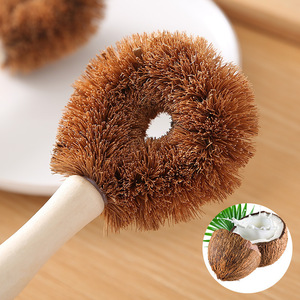 Cepillo de Cocina Biodegradable de Fibra de Coco Natural con Mango de Madera, Antiadherente y Resistente al Aceite - Product Image 2