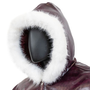 टॉपशो प्रीमियम कस्टम मोती लोगो pबैंगनी चमड़े की जैकेट फर हूडी उच्च गुणवत्ता वाले सर्दियों के मोटे आदमी सूती पंजा जैकेट - Product Image 4