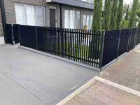 Panneaux de clôture verticaux en aluminium avec revêtement en poudre noire pour la protection des clôtures de jardin résidentielles