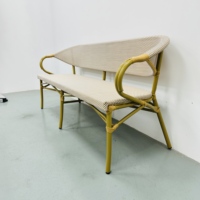 Fauteuil long d'extérieur en tissu maillé, chaise en aluminium, chaises de café commerciales résistantes aux intempéries pour restaurants et magasins de lait