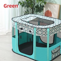 Boîte de mise bas ovale pliable en tissu pour chats et petits chiens - Enclos pour animaux de compagnie avec espace de mise bas pour chiots et chatons