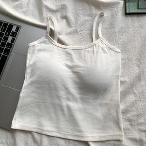 Débardeur court pour <span class=keywords><strong>femme</strong></span> à <span class=keywords><strong>col</strong></span> en <span class=keywords><strong>V</strong></span>, en coton élastique à séchage rapide, avec coussinet de poitrine intégré, sans manches, coupe ajustée - Product Image 5