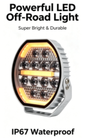 Phare de travail LED rond tout-terrain de 7 pouces avec DRL 90W 12V-30V, lumière de conduite LED stroboscopique ambre pour 4x4, SUV, VTT, UTV, camionnette