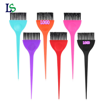 Brosse de coiffure en plastique pour coloration capillaire, outils de teinture en gros, logo personnalisé, couleurs violet, rouge, rose, bleu, noir, pour salon de coiffure