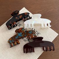 Pince à cheveux Yuxi personnalisée, motif léopard vintage, en acrylique, grande pince requin élégante, sensation haut de gamme pour accessoires capillaires féminins