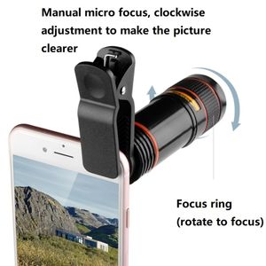 2021 New 2 PCS 12X Telephoto <strong>Telescope</strong> Camera Zoom Mobile Phone External <strong>Lens</strong>(White) - Product Image 5