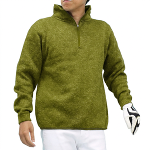 เสื้อสเวตเชิ้ตผู้ชายสีเขียวอมฟ้าแบบซิป ¼  คอตั้ง ทรงปกติ ผ้าฟลีซ ระบายอากาศได้ดี สวมใส่สบาย เหมาะสำหรับฤดูใบไม้ร่วง - Product Image 6