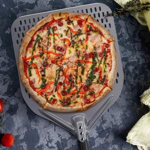 Pelle à pizza en aluminium anodisé dur perforé de haute qualité, lame à pizza, pelle à retourner au four - Product Image 4