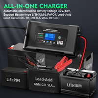 Chargeur rapide intelligent HTRC 36V/18A 48V/13A pour chariots de golf, motos, batteries LiFePO4/plomb-acide, sortie AC 570W, ignifuge (PC)
