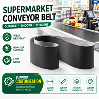 Bande transporteuse de supermarché portable en PVC noir haute résistance, durable et résistante à l'usure