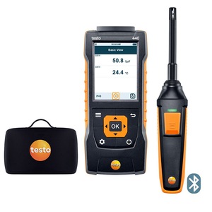 Testo 440 Anémomètre avec Bluetooth pour la mesure de la vitesse du vent, de la température et de l'humidité - Product Image 1