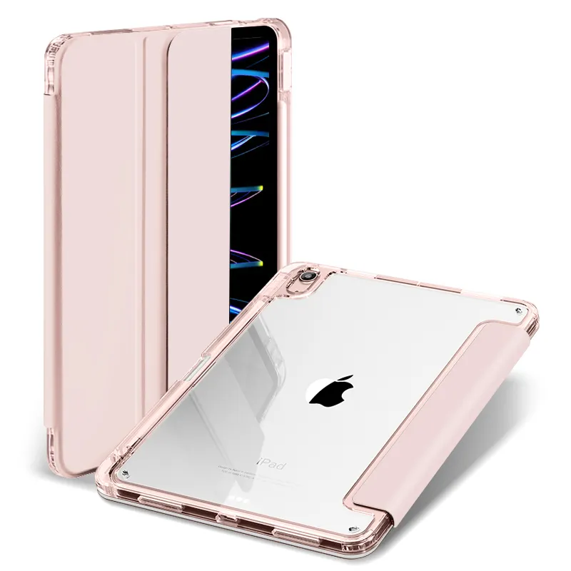 Pencil Holder for iPad Pro Case 12.9 11inch Clear Transparent Hard Back Customized for iPad mini 6 Case 10 Generation