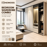 Armoire en bois sur mesure élégante avec rangement flexible pour vêtements, idéale pour les chambres de luxe, les villas et les projets de mobilier résidentiel