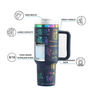 Custom Stainless Steel Gold Copper Rainbow Plated Laser Press Engraved 40oz Vacuum Double Walled Travel Tumbler 6-12hr <b>Thermal</b> - Product Image 5