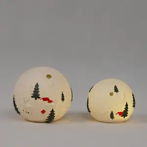Bolas decorativas de cerámica para decoración navideña, producción de adornos para casa, Hotel y fiesta, venta al por mayor