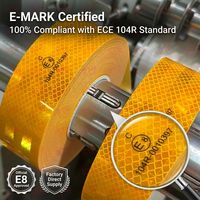 Ruban réfléchissant haute visibilité certifié E-mark, jaune, adhésif, 2 pouces, autocollant réfléchissant pour camion