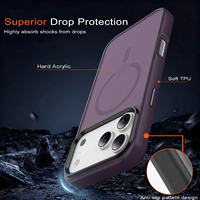 Étui de téléphone Matt pour iPhone 18 Pro Max, coque de téléphone magnétique résistante aux chocs pour iPhone 18 Pro 17 16 15 LM139