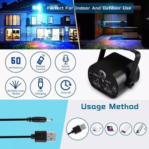 Ysh mini 2 in1 <span class=keywords><strong>Laser</strong></span> Led Sân Khấu nhấp nháy ánh sáng trắng nhấp nháy chiếu từ xa điều khiển bằng giọng nói có thể sạc lại pin DJ cho câu lạc bộ đêm - Product Image 5