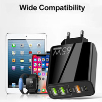 Colokan AS/EU/UK Pengisi Daya Cepat 65W PD20W+QC3.0 3 Port USB + 2 Port Tipe-C dengan Proteksi OTP/OVP untuk Ponsel & Tablet