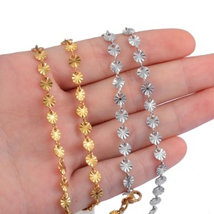 Collier unisexe tendance classique en acier inoxydable plaqué <span class=keywords><strong>or</strong></span> 18 carats, chaîne à maillons ronds faite à la main - Product Image 5