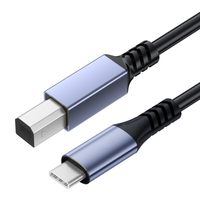 Câble d'imprimante USB C vers USB B, cordon USB Type C mâle vers USB carré mâle, USB 2.0 480 Mbps pour imprimante, scanner, copieur tout-en-un