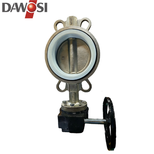 วาล์วผีเสื้อแบบเทอร์ไบน์ รุ่น D371FP ทำจากยาง PTFE ทนกรดและป้องกันการกัดกร่อน สำหรับสื่อที่มีฤทธิ์กัดกร่อน  แบบแมนนวล  ชนิดเวเฟอร์ - Product Image 1