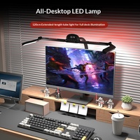 Lampe de bureau à pince col de cygne pliable double tête USB en plastique LED pour jeux, études et lecture, spécialement conçue pour les étudiants, protection oculaire, transfrontalière