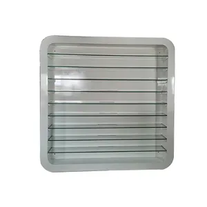 Modern white wooden beauty salon products cosmetic shelves glass multilayer salon display cabinet