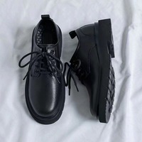 Chaussures habillées décontractées pour hommes à lacets, style Oxford, à semelle épaisse et plateforme, confortables, en similicuir, pour le travail et la marche quotidienne, OEM
