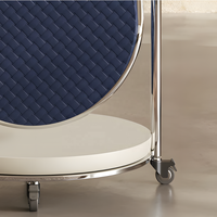 Table d'appoint roulante de luxe italienne, style moderne minimaliste crème pour salon