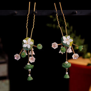 <span class=keywords><strong>Super</strong></span> Fée Style Ancien Han Vêtements Coiffe Joker Lotus Cheveux Épingle Tang Style Song Lily Valley Fourche <span class=keywords><strong>U</strong></span> Cheveux Accessoires - Product Image 2