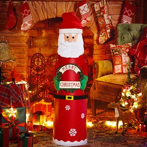 산타 클로스 동상 장식 장식품 크리스마스 선물 3 세트 방 꾸미기 및 포장 장난감을위한 판지 둥근 상자