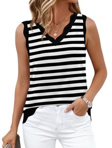 2026 New Arrival Women's Quick Dry Breathable Casual <b>Striped</b> Pattern Custom Sleeveless <b>Vest</b> Tank <b>Top</b> Multiple Colors & Styles - Product Image 1