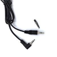 Câble audio 3,5 mm stéréo auxiliaire 1,5 m, prise droite vers prise coudée pour microphone avec gaine en PVC