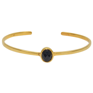 Orgeous-brazaletes de piedra multicolor, joyería chapada en oro de 18K, brazalete abierto de Plata de Ley 925, pulsera de piedra natural - Product Image 6