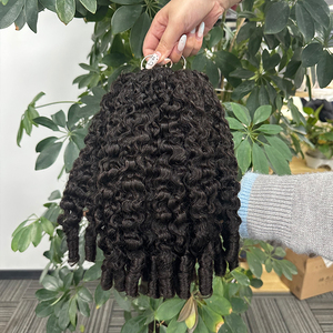 Extensions de <span class=keywords><strong>cheveux</strong></span> humains au crochet à plumes, bouclées birmanes, couleur naturelle, pour tressage – Meilleures ventes - Product Image 6