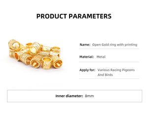 منتجات حيوانات أليفة أخرى حلقة حمامة مرقمة حسب الطلب حلقة ذهبية 8 * * * * - Product Image 5