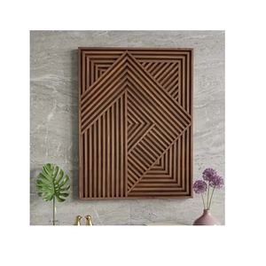 Panel Decorativo de Pared Hecho a Mano en Madera de Mango Marrón con Patrón Tallado Rústico para Sala de Estar, Dormitorio, Pasillo o Pared Decorativa - Product Image 2