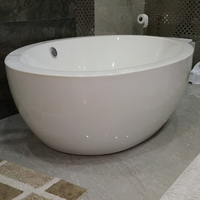 1900x1200mm Double Personne Luxueuse Baignoire De Massage Baignoire Acrylique Autoportante Ovale Avec Bulle D'air et Lumière