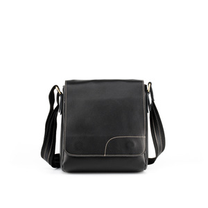 Men's Genuine Leather Shoulder <b>Bag</b> Large Capacity Black Coffee Color Solid Color Business Casual Crossbody <b>Bag</b> - Product Image 5