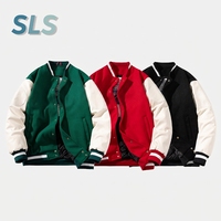 Veste patchs en chenille Hip Hop LOGO personnalisé brodé imprimé vêtements d'extérieur de baseball contrastés manteaux uniformes veste pour hommes pour hommes