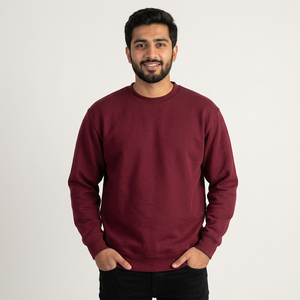 Sudaderas OEM de Alta Calidad para Hombre, Ropa de Peso Pesado de 400g, Sudaderas de Cuello Redondo de Felpa, 100% Algodón, Transpirables, Básicas - Product Image 1