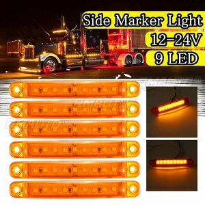 6Pcs Truck Trailer Side Marker <b>Indicators</b> Light Car Signal Brake Rear Warning Tail Clearance Light 9-LED 12V 24V Warning Lamp - Product Image 1
